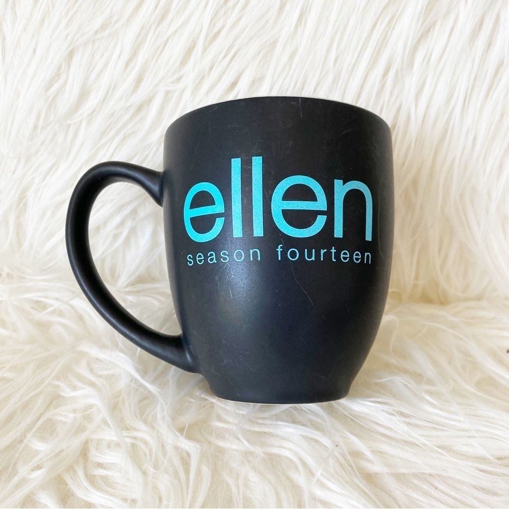 NWOT Ellen Season Fourteen 14 Black & Teal Coffee Mug